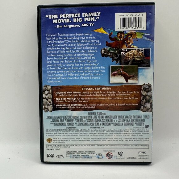 Yogi Bear DVD Movie Starring Dan Aykroyd & Justin Timberlake - Picture 2 of 3